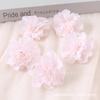 Ramo de Flores Artificiales Tela Flores Pequeñas Lila Flor Falsa Cabeza de Flor Rosa Realista Accesorio para el Cabello Hecho a Mano Materiales para Manualidades Flores para Bodas