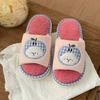 Zapatos de Casa Peludos Casuales para el Hogar Otoño e Invierno Estudiantes Divertidos Manzana Cachorro Dama Dormitorio Calientes Pantuflas de Algodón