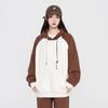 Primavera 2024 nova marca de moda ish estilo acadêmico contraste de cores japonês solto retrô estilo Hong Kong casaco suéter para casal