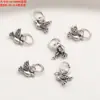 Prata Esterlina Moeda Flor Pequena Gota d'Água Folha Pingente Charme Acessórios Retro Prata Lisa Peças Pequenas DIY Artesanal Miçangas Material Acessórios