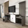 Mueble de TV para hotel, mueble para equipaje, mesa especial para casas de huéspedes, juego completo de dormitorio con mesa larga y mueble de TV para habitaciones estándar