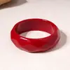 Pulseira Europeia e Americana Transfronteiriça com Turquesa Incrustada de Diamante e Acrílico Vermelho, Pulseira de Luxo Leve de Alta Qualidade, Joia de Temperamento Exagerado para Mulheres