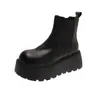 Botines Chelsea de suela gruesa, nueva colección otoño/invierno 2026 para mujer, botines estilo Martin forrados de polar, botines estilo británico, botines que aumentan la altura