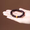 Pulsera de mano con borlas y anillo para correr, con tallado de luna y estrella antigua de azafrán natural, exquisita pulsera de mano con dados, pulsera antigua con cuentas de Buda Wen Play