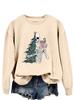 Suéter de cuello redondo de moda divertido de Amazon, algo alegre y algo aterrador, camisa cómoda de manga larga para otoño e invierno.