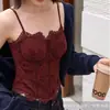 Camisola de encaje de espiga 6133 con copas de sujetador incorporadas para mujer, adelgazante y sexy, adecuada para otoño e invierno