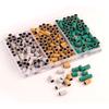 Set de anillos exfoliantes para uñas de colores 1 Caja 210 granos amarillo Blanco verde anillo exfoliante para uñas anillo de arena de colores