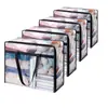 Bolsa de mano transparente de PVC con cremallera para guardar ropa, mantas, juguetes, chaquetas de plumas, edredones, organización de armarios, bolsa de almacenamiento