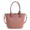 Bolso Cubo Portátil de Color Sólido Simple para Mujer 2025 Primavera Nuevo Moderno Casual Versátil para el Día a Día Bolso de Hombro Cruzado