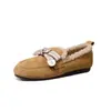 Sapatos de inverno de pelúcia Birkenstock para mulheres, com sola grossa, quentes, peludos, tipo chinelo, mocassins de sola macia, estilo Chanel, para comércio exterior transfronteiriço