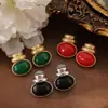 Nuevos Pendientes de Calabaza de la Fortuna Estilo Chino con un Toque Chino, Moda de Nicho, Pendientes de Botón Vintage Retro de Alta Gama Estilo Corte