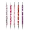 Herramientas para decoración de uñas, 5 bolígrafos con lentejuelas, bolígrafos de doble punta para pintar con diamantes de imitación, bolígrafos de colores con cristales, juego de bolígrafos para uñas.