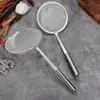 Peneira Doméstica de Aço Inoxidável, Rede para Panela Quente de Dumpling, Colher com Furos, Peneira para Resíduos de Suco e Leite de Soja, Tela de Filtro para Espuma de Fritura