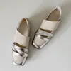 Zapatos de Ballet Deportivos de Nicho Estilo Coreano para Mujer, Nuevo Modelo 2026, Zapatos Mary Jane Bajos de Punta Cuadrada con una Elegante Correa de Velcro
