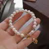 Pulsera de Perlas de Agua Dulce Naturales, Calabaza de Jade Hetian, Colgante de Cristal Amarillo Torre, Sentido de Diseño de Moda de Lujo Ligero, Pulsera Versátil para Mujeres