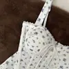 Camisola sexy de encaje estilo francés con ballenas, lencería para mujer, top corto ajustado al cuerpo y top sin tirantes