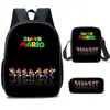 Mochila de Liberación Rápida Transfronteriza de Dibujos Animados de Mario para Estudiantes de Primaria y Secundaria Bolsa Escolar de Tres Piezas Mochila Bolso de Hombro Estuche para Lápices Venta al por Mayor