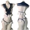 Uniforme de lencería sexy de talla grande con cordones, seductor, traje de pasión de tres puntos, lencería de atadura, lindo