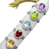 Anillo nuevo plata 925 incrustado gema de color natural cristal topacio azul granate boca viva alrededor taladro 7*9