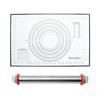 Almohadilla de amasar de Amazon Rodillo ajustable Rodillo de acero inoxidable Palo de harina 43cm Rodillo graduado