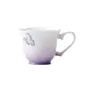 Taza Maestro Morado Degradado Mariposa Pintada a Mano Taza de Té Cerámica con Mango para el Hogar Taza de Té de Flores Juego de Té Kung Fu Taza de Degustación