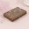Popular Portatarjetas de Diamante de Aleación de Aluminio Antirrobo Transfronterizo para Hombres Anti-Desmagnetización Portátil Compacto Caja de Tarjetas de Presentación con Pedrería para Licencia de Conducir