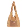 Bolsa de Pelúcia Dupla Face Estilo Coreano para Mulheres 2025 Outono e Inverno Novo Estilo Estilo Preguiçoso Bolsa de Ombro Único Estilo Balde Bolsa Tote Casual