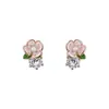 Charme Delicado e Feminino~ Brincos de Flor com Zircônia e Pérola, Brincos de Luxo Leve e de Alta Qualidade, Doces e Delicados, Brincos Versáteis para Mulheres