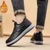 [Sapatos Casuais de Couro e Algodão] Sapatos Casuais Masculinos de Couro e Algodão com Solado Grosso para Pessoas de Meia-Idade e Idosos, Sapatos Respiráveis para Caminhada, Sapatos para Dirigir, Sapatos de Pai, Duráveis