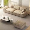 Sofá italiano minimalista de tela con tecnología moderna, sencillo, ligero y de lujo, para sala de estar, apartamento pequeño, sofá recto de tres plazas.