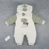 25 Ropa Gruesa de Invierno para Bebé para Salir con Gorros Desmontables, Monos de Abrigo para Bebé, Ropa de Gateo Estéreo de Dibujos Animados, 73~90 #