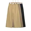 Xz2579-25 Otoño Nuevo Básico Color Sólido Retro Holgado Pierna Ancha Recto Casual Pantalones Estilo Europeo y Americano Minimalista