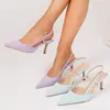 Zapatos de tacón de aguja de lujo de estilo europeo y americano para primavera, simples, de color liso, punta fina, escotados, producto nuevo transfronterizo