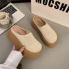 Sandalias de Verano con Plataforma de Malla para Mujer 2025 Nuevas Huecas Súper Populares Retro de Caña Alta Antideslizantes Baotou Medias Zapatillas
