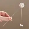Pasador de Pelo con Borla Floral Fresco y Sencillo Estilo Hada Recogido Diario Elegante Pasador Moderno Accesorio para Hanfu y Cheongsam Pasador