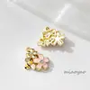 Pingente de flor de cinco pétalas e abelha cristalino, elegante e fresco, acessórios DIY para pulseiras, colares, brincos e itens decorativos