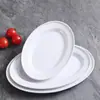 Vajilla de moda imitación porcelana para hot pot, plato de res de Chaozhou, plato ovalado para hot pot, plato para guarnición, plato de presentación de res recién cortado para uso comercial