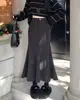 Falda de Lana Estilo Vintage 2025 para Mujer Nueva de Cintura Alta Forma A Adelgazante Cadera Pequeña Falda de Longitud Media