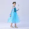 Vestido de Actuación Festiva para Niñas de Halloween 2024 Vestido de Princesa Elsa de Frozen Vestido de Malla con Lentejuelas