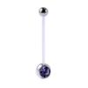 Amazon transfronterizo acrílico suave barra anillo para el ombligo diamante de una sola cabeza clavo para el ombligo UV barra larga curva ombligo para mujeres embarazadas
