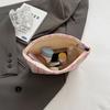 Bolsa Cosmética para Mulheres, Bolsa de Maquiagem de Retoque de Grande Capacidade para Moedas e Celular, Bolsa Clutch de Mão para Viagem, Bolsa Cosmética Listrada com Bolhas, Bolsa Nova