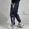 Pantalones Largos Deportivos Verano 2024 para Hombre Color Sólido Holgados Secado Rápido Cordón Talla Grande Casual Nueve Puntos Herramienta de Fertilizante Puño de Pantalón