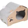 Casa de cartón para gatos, Hamaca de madera linda y real resistente al desgaste, Combinación de bloques de construcción, Nido para gatos, Universal para todas las estaciones, Sala de estar de dos pisos