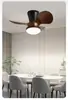 Lámpara de Ventilador de Techo en Color Nogal Vintage para Dormitorio y Balcón, Lámpara de Ventilador Compacta Amigable con la Vista para la Entrada del Hogar