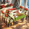 Mantel Azul Navideño de Muñeco de Nieve Popular de Temu Mantel Impermeable de una Sola Pieza para Envío Directo Juego de Mantel y Fundas para Sillas Navideñas