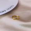 Anillo de dedo índice con apertura irregular bañado en cobre, diseño de nicho con lazo para mujer, anillo personalizado de moda