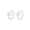 Plata de Ley 999 Clip para Oreja de Pie Plata Pendientes Simples Ins para Mujer Sin Agujeros en las Orejas Clip para Oreja Diseño de Nicho Pendientes de Tachuela