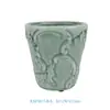 Vaso de Cerâmica Emboçado Estilo Ins em Cores Macaron com Padrões Vintage, Adequado para Suculentas e Plantas Verdes, Decoração de Mesa e Recipiente para Arranjo de Flores