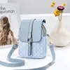 2026 Nuevo Estilo Dulce y Lindo Bolso Cruzado con Tapa Plegable Estilo Coreano Simple Estampado Bloques de Color Pequeño Cuadrado para Teléfono Bolsos