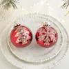 8cm Bola Brilhante Vermelha de Alto Padrão Pó Pegajoso Pó Dourado Bola Galvanizada Decoração de Árvore de Natal Pingente Decoração Suspensa Bola Suspensa
